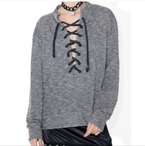 Daydream Nation X Dolls Kill Terry Lace-up Dream Pullover NWT